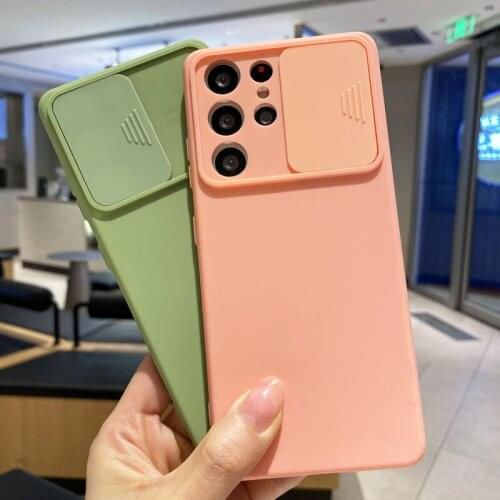 LOVECOM Camera Protection Phone Case For Samsung S21 Plus S20 A72 A71 A52 A51 A50 A32 Note 20 Soft Candy Color Shockproof Cover