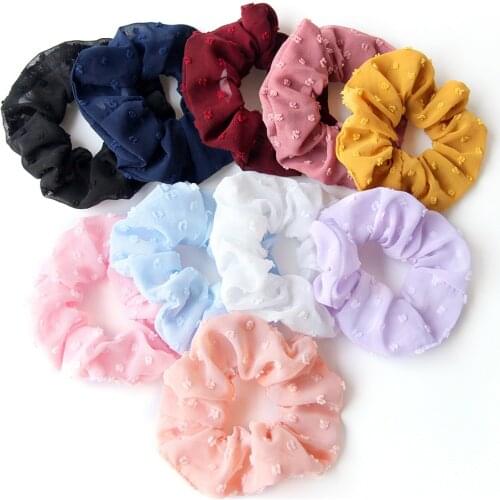 Women Fabric Hair Scrunchie Solid Stretch Elastic Hair Tir Simple Elegant Rubber Bands Ponytail Barrettes Hairgrips Headwear