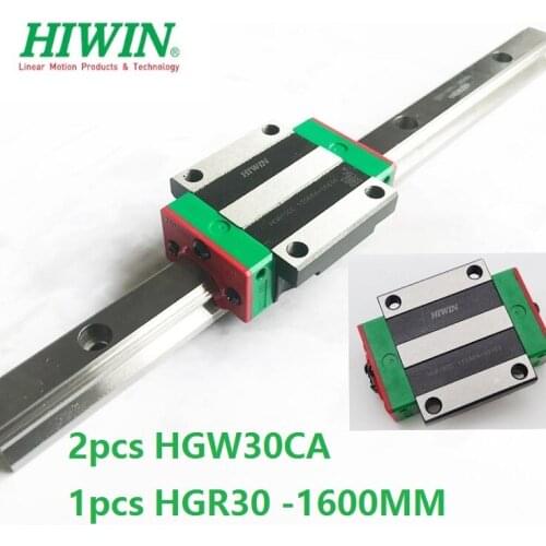 1pcs 100% original Hiwin linear guide HGR30 -L 1600mm + 2pcs HGW30CA HGW30CC flange block for cnc router