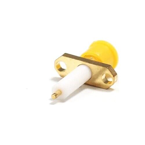 1PC SMA Female Jack RF Coax Connector 2-hole flange solder post Straight Insulator Long 12mm Goldplated NEW wholesale