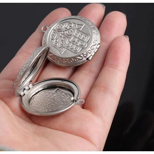 100% stainless steel Hamsa Hand Photo Pendant Locket For Jewelry Making Mirror Polished Wholesale 10pcs