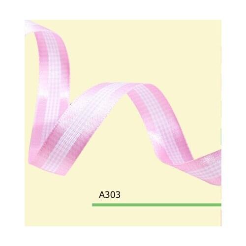 100yards/roll 1 Inch(25mm) Pink Gingham Taffeta Ribbon For DIY Hair Bows