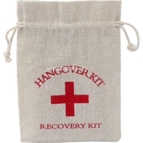 1000pcs Hangover Kit Bags for Hen Parties Cotton Wedding Hangover Recovery Kit Party Favor Gift Bags 10*14cm