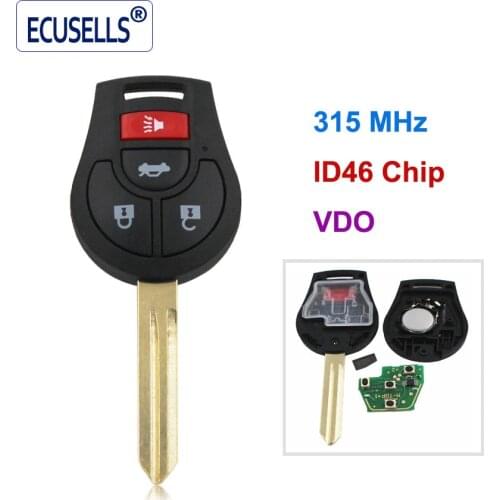 3+1 Buttons Remote Key Fob for Nissan 4 Buttons 315Mhz With id46 Chip (VDO)