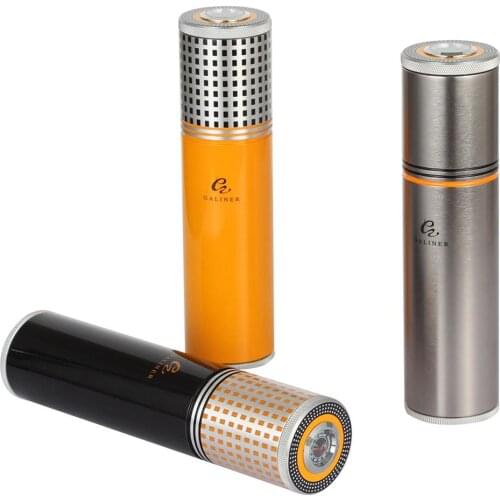 3/4 Sticks Pack Simple metal Aluminum Cigar Tube Portable Store Humidor With humidifier Men Gadget Travel Outdoor Gift For Boy