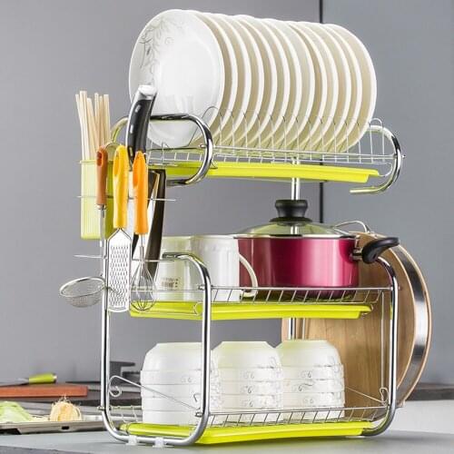 3 Tier Dish Rack Drainer Stainless Steel Stand Shelf For Dishes Kitchen Storage Kitchenware Drying Dish Holder
