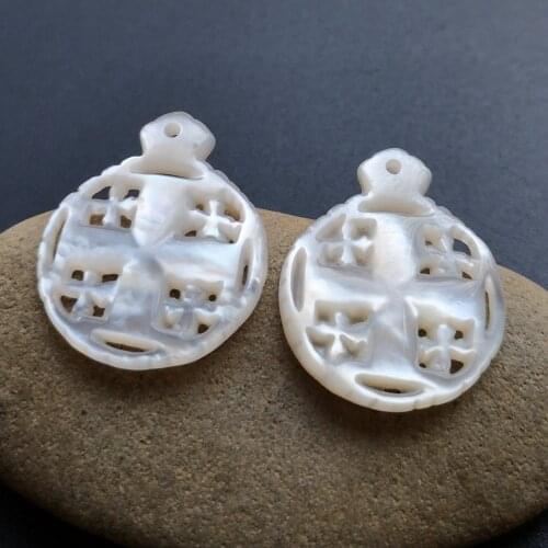 50pcs/lot 22mm Natural Hollow Cross Mother of Pearl shell for DIY Jewelry Hollow Cross MOP Pearl shell Beads