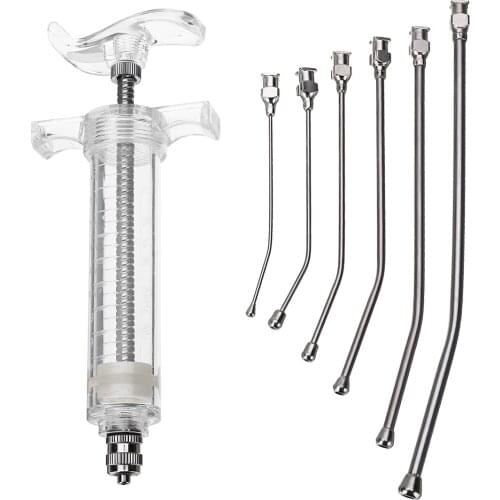 6pcs Curved Gavage Tubes 1pc 20ml Plastic Steel Veterinary Parrots Bird Feeding Syringe Feeding Accessories Mayitr