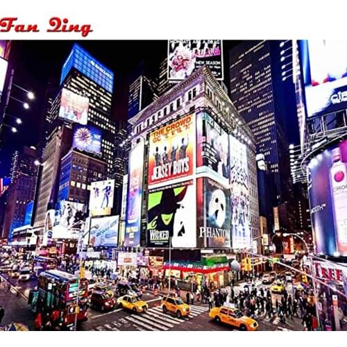 5D Diy Diamond Painting New York City Night View Diamond Embroidery Cross Stitch full square mosaic Rhinestone Painting