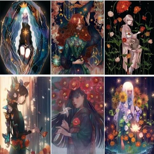 Diamond Painting 5D DIY Illustration Shiny Fairy Abstract Landscape New Square/Round Mosaic Cross Stitch Set Decorative Painting