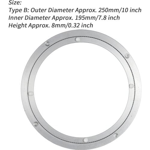 Aluminium Lazy Susan Turntable Plate Table Hardware Swivel Plate Rotating Table Heavy Duty Rotating Turntable Bearing for Dining