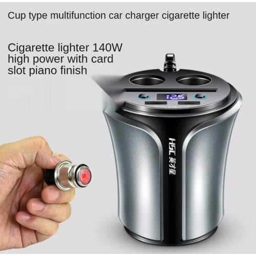 Car charger dual USB, one for two, cigarette lighter, car charger with voltage HSC-108D