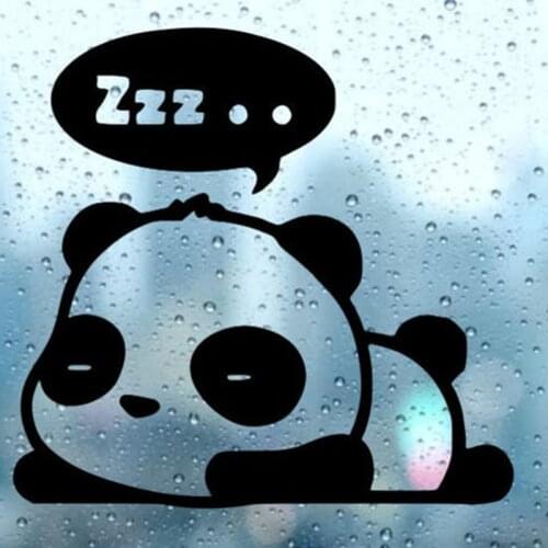 Black/Sliver Cute Sleeping Panda Cartoon character Car Body Sticker Cut Vinyl Car Decal Art Decor Removable Waterproof CL584