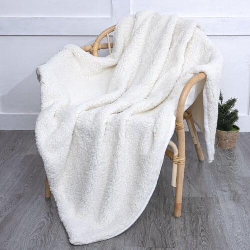 New Arrive Cotton Wool Double-layer Blanket Cover Blanket Sleeping Blanket Solid Color For Sofa Bed Office Nap 130x160cm
