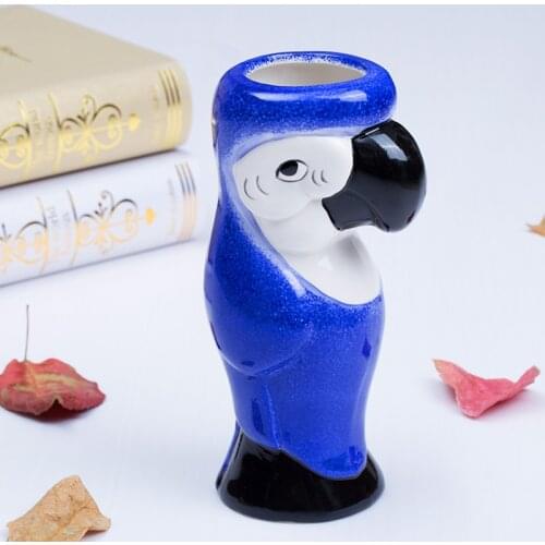 Blue Parrot Hawaii Tiki Mugs Cocktail Cup Beer Beverage Mug Wine Mug Ceramic Easter Islander Tiki Mug Bar Tools