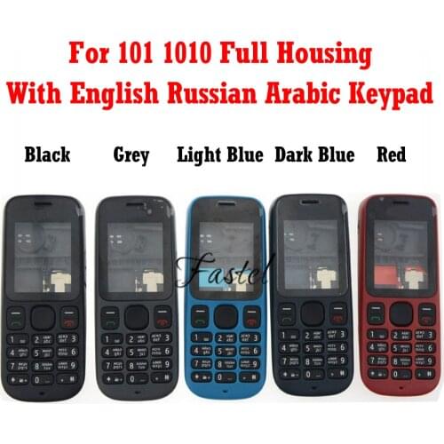 HKFASTEL NEW high quality Cover For Nokia 101 1010 Full Complete Phone Housing + English Russian Arabic Keypad Cover Case