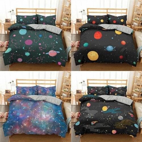 Cartoon Planet Bedding Set 2/3Pcs Duvet Cover & Pillowcase(s) 3D Printed Quilt Cover Home Textile Gift
