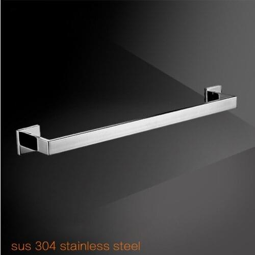 Leyden Brushed 304 Stainless Steel Towel Bar Single Towel Bar Silver Wall Mounted Towel Holder Bathroom Hardware Accessories