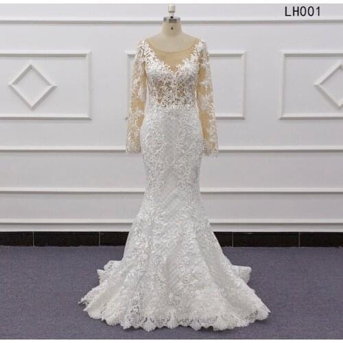 LH001 real photo Crystal Design Wedding Dress Bridal Gown Champagne Mermaid Wedding Dresses
