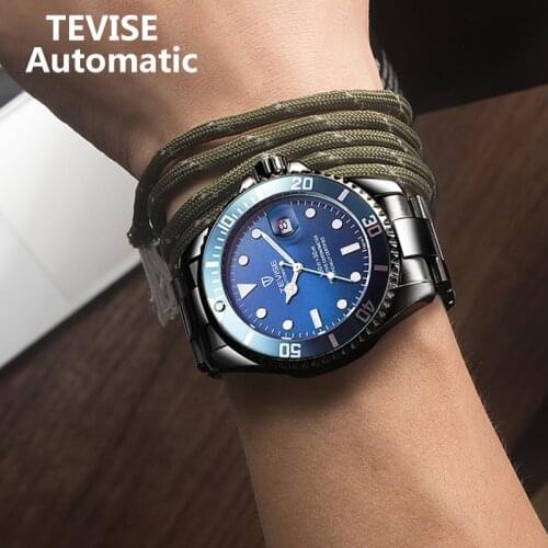 TEVISE T801 Automatic Mechanical Watch men 2020 Waterproof Mens Watches Top Brand Luxury Blue Wristwatch Relogio Masculino 2019