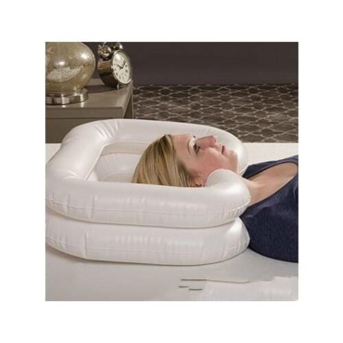Inflatable Shampoo Basin Tub for The Disabled Portable Hair Washing Basin Drain Tube Handicap Bed Rest Aid Bedridden