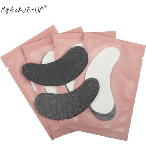 HOT 50 pairs/lot Black Patches Gel Eye Pads Eyelashes Paper Patches For Eyelash Extension Eye Tips Sticker Wraps Makeup Tools