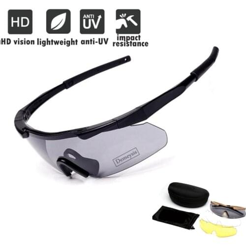 Outdoor Sports Tactical Safety Goggles Mens Army Combat Sunglasses 3 Lens Military Climbing Polarized Glasses Hunting Wargame