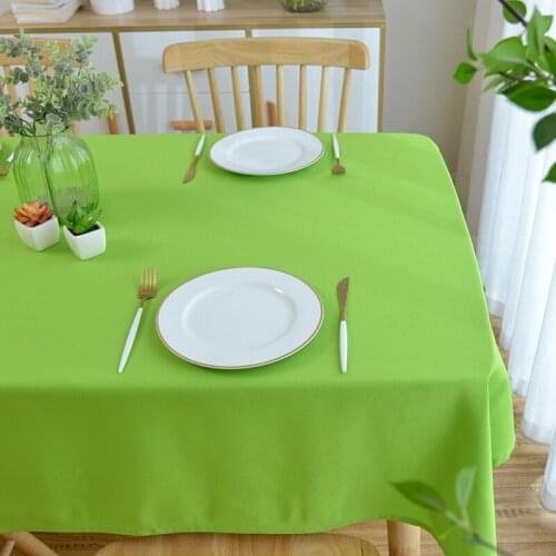 Modern style Quality Solid Tablecloth Cover White Green 14 Colour Washable Coffee Dinner Table Cloth for Wedding Banquet Decor