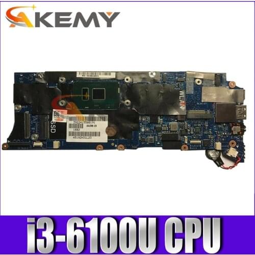 Original Laptop motherboard For DELL XPS 9350 Mainboard CN-07H0VJ 07H0VJ LA-C881P SR2EU i3-6100U CPU