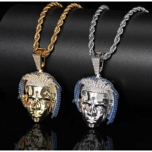 Punk Cartoon Figure Pendant Tennis With Chain New Arrival AAA Zircon Mens Necklace Fashion Hip Hop Jewelry Gifts