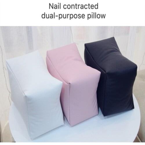 1Pcs Nail Art Pillow Manicure Hand Arm Rest Pillow Pink Foot Cushion Dual Use Soft PU Leather Holder Manicure Tool Fashionable