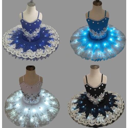 Professional Ballet Tutus Led Swan Lake Kids Adult Ballet Dance Clothes Tutu Skirt Women Ballerina Party Ballet Dress Girls