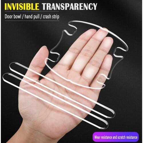 Car transparent door bowl handle sticker protection sticker car door anti-collision strip modification accessories decoration