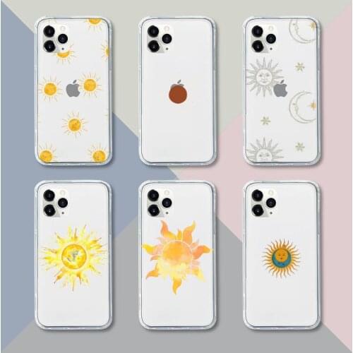 Star moon sun tarot Phone Case Transparent For iPhone 13 12 11 pro mini XS XR X max 5 6 s 7 8 plus Soft Clear Mobile bags