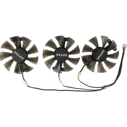 Repairist 3pcs/set Geforce GTX 980ti GPU Cooler fan For ZOTAC GeForce GTX 980TI 6gd5 Graphics Card cooling