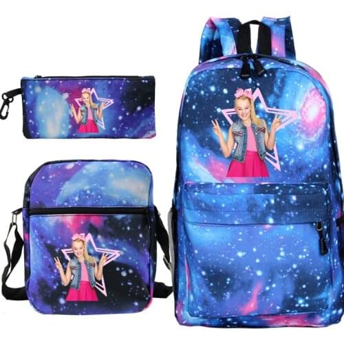 Jojo Siwa Backpack for Teenagers Boys Girls Student 3pcs/Set Galaxy School Bag Travel Mochila Book Knapsack