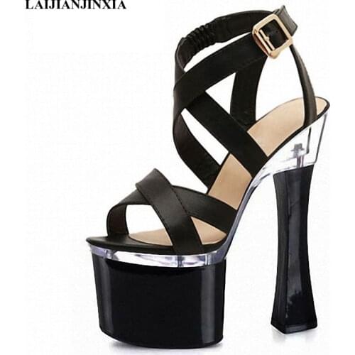 New Women Gladiator Sandals Vintage Design Ankle Straps Open Toe Summer Shoes Thick High Heels Platform Dance Shoes