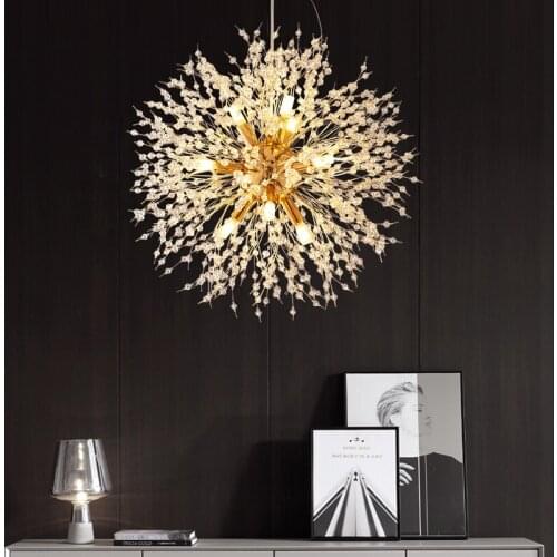 Nordic living room chandelier light luxury crystal restaurant decoration lighting novelty clothing store bedroom LED chandelier