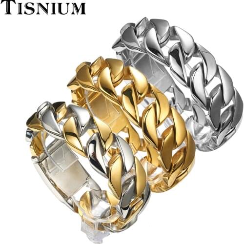 Heavy Thick Mens 316L Stainless Steel Bracelet Accessory Glamour Jewelry Hip Hop Boy Holiday Gifts 26mm