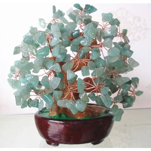 Dongling jade lucky tree natural crystal gem point healing desk decoration