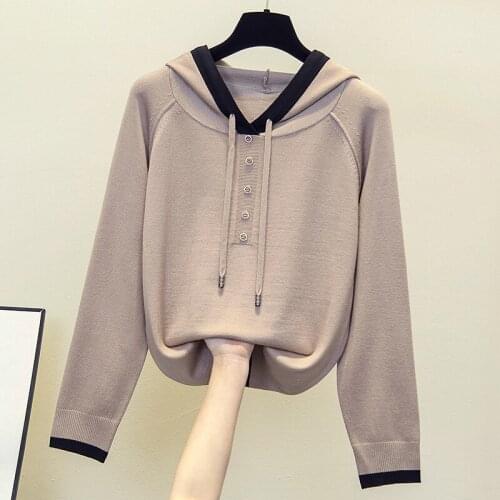 Spring Clothes Sweatshirt Women Knitwear Harajuku Hoodie Loose Long Sleeve Fashion Hooded Pullover Ladies Sweatshirts Tide G1032