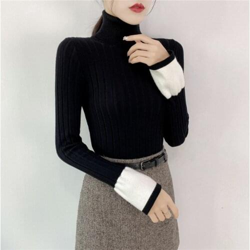 Winter Woman Knitted Sweaters Turtleneck Sweater Jersey Pulls Tops Clothes Women Harajuku Kawaii Korean Plus size Fashion