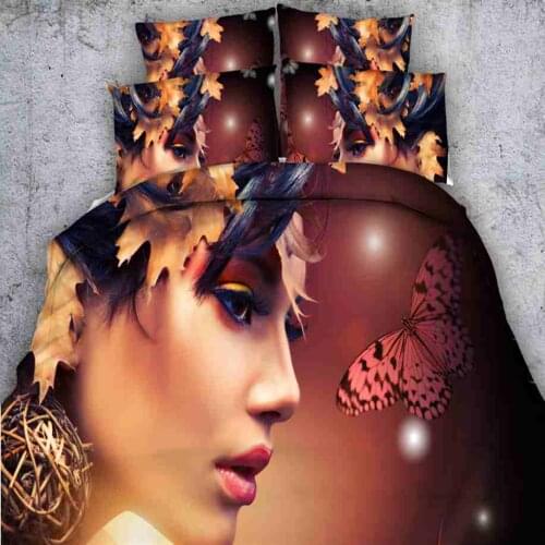 100%cotton 3d sexy beautiful woman 4pcs bedding set no filler twin/full/queen/king/super king size home textile free shipping