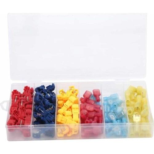 120PCS T-Type Quick Electrical Cable Connectors Wire Terminal Crimp Wire Connector connectors terminals Quick Wire Block