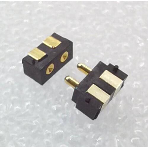 2pin Pogo Pin Connector Pitch 2.54mm Battery spring Loaded Contact Side Welding Test Probes Male Female Power Connector Plug