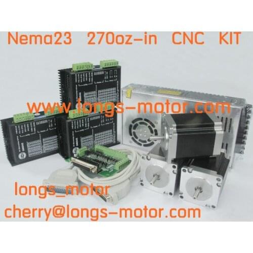 3axis Nema23 stepper motor 272oz-in 3.0A 4leads & stepper motor driver DM542A CNC Router Plasma CNC controller kit