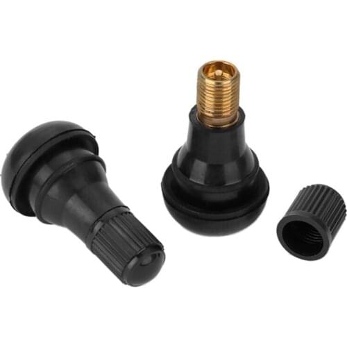 4PCs/set Black Universal Valve Stems With Dust Caps Tyre Rubber Valves Car Chrome Tubeless Car Wheel Snap-in Tire