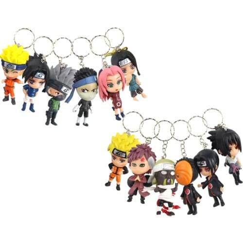 6-7cm 6pcs/set Anime Keychains PVC Model Figure Toys Dolls Pendants