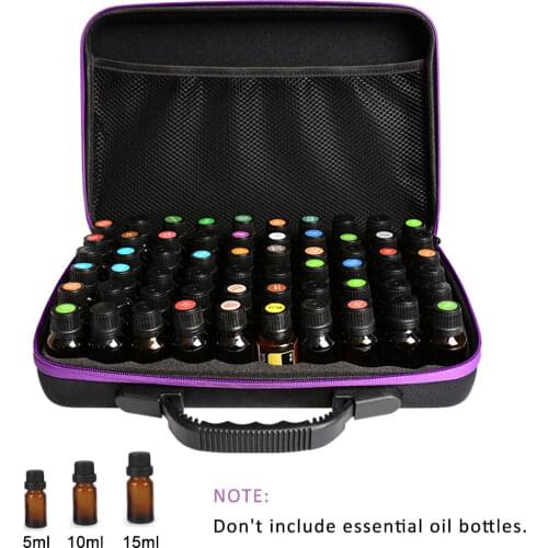 EVA Essential Oil Case 60 Bottles 5/10/15ML Perfume Oil Essential Box Travel Portable Carrying Holder Nail Polish Storage Bag