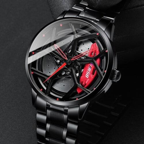2021 Watch New 3D Sport Car Wheel Mens Wristwatch Fashion Unique Watch Quartz Rim Hub Watch Waterproof Watches Montre Homme